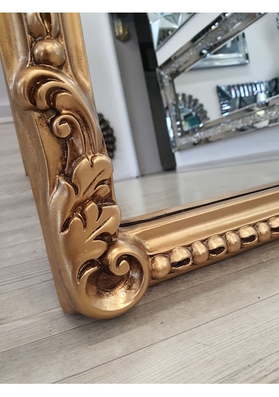 Ayna Denizi Princess Gold Model Altın Renk Dekoratif Ayaklı Boy Aynası Altın