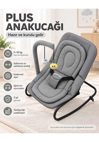 Plus Anakucağı - Hazır Kurulu Gelir - Kademeli - Sallanır - Sabitlenebilir - Oyuncaklı - Anakucagi