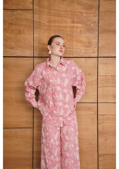 Verymoda Nakışlı Gömlek F1951 Pembe
