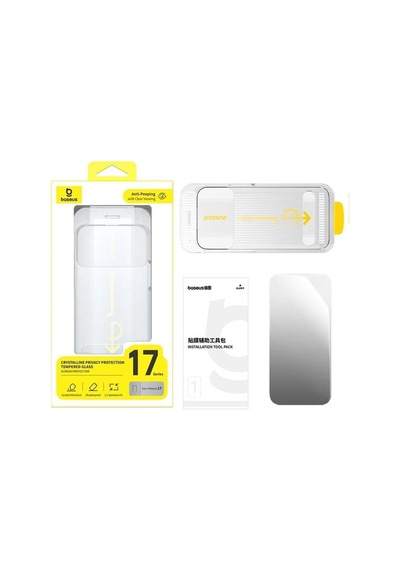 Crystalline İphone 17 Pro Max Privacy Hd Temperli Cam Hayalet Ekran Koruyucu, P0047802 İphone 18 Pro İle Uyumlu Değil