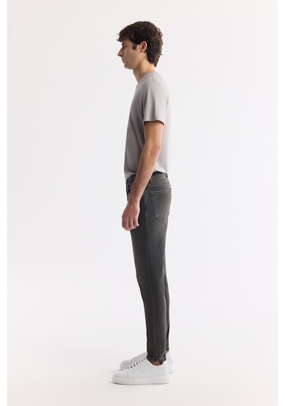 Avva Erkek Gri Klasik Bel Eskitme Yıkama Elastan Rio Skinny Fit Jean Pantolon A42y3512