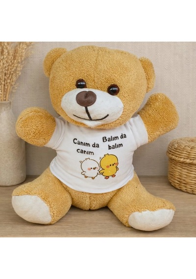 Canım Da Canım Balım Da Balım Tişörtlü Peluş Ayıcık Sarı