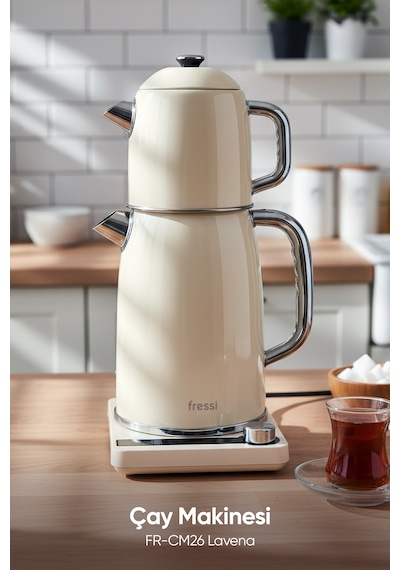 Fressi Dijital Standlı Çelik Çay Makinesi 2 In 1 Su Isıtıcısı & Çaycı Fr-cm26 Lavena