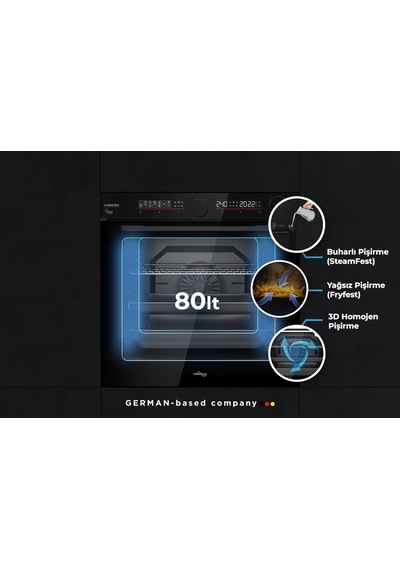Tommatech TAF6001BS 80 LT Ankastre Elektrikli Fırın Siyah