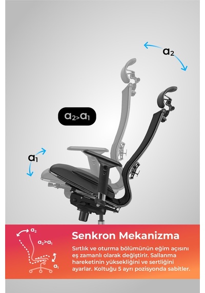 Samurai Ergonomik Koltuk Bel Destekli, Tekerlekli, Yükseklik Ayarlı, Yönetici Koltuğu - 23.3.5.61 Çok Renkli Samurai Ergonomik Koltuk Bel Destekli, Tekerlekli, Yükseklik Ayarlı, Yönetici Koltuğu - 23.3.5.61 Çok Renkli