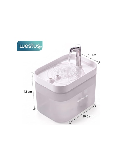 İnpets H13 1.5 Litre Ultra Sessiz Evcil Hayvan Kedi Köpek Su Pınarı Çeşmesi Su Sebili Şelalesi 3 Akış Hızı Kontrollü Yıkanabilir Filtreli Gıda Sınıfı Antibakteriyel Bpa Free