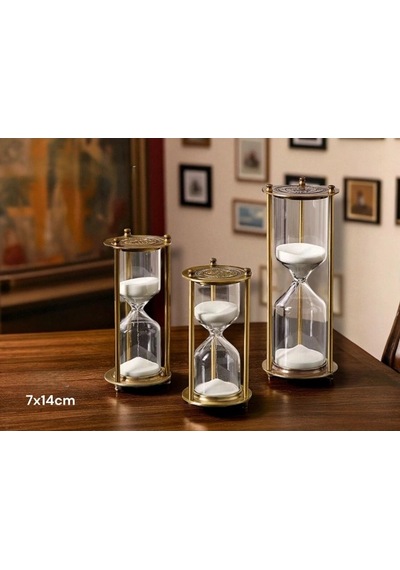 Dekoratif Cam Kum Saati 7x14 Cm Renkli