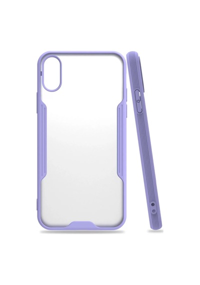 Newface Apple İphone X Kılıf Platin Silikon - Lila