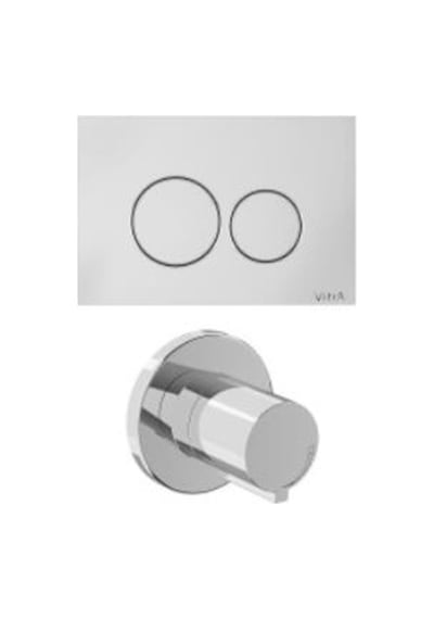 VitrA Origin, 800-2033 Kumanda Paneli Ve Stop Valf Seti, Parlak Krom 740-2480, A41461gr Renkli