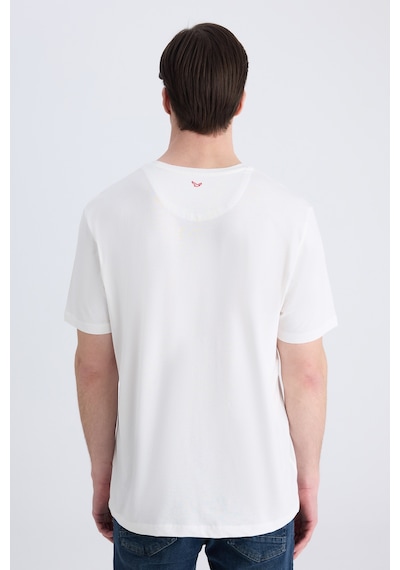 D's Damat Ds Damat Regular Fit Ekru Düz %100 Pamuklu T-shirt 4hc144701015m E01