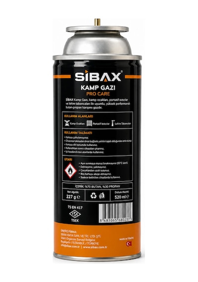 Sibax Siboplu Gaz Kartuşu Kamp Gazı 400ml 5'li Lacivert