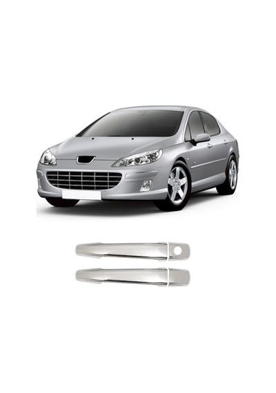 Peugeot 407 Uyumlu 2004-2010 Krom Kapı Kolu 2 Kapı Paslanmaz  Çelik