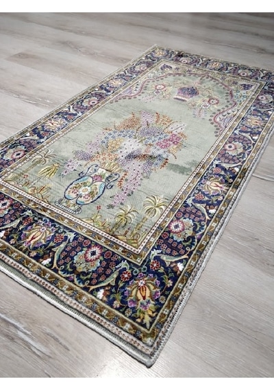 Bambu Halı Seccade Sec16a Yeşil Namazlık 70x110 Cm