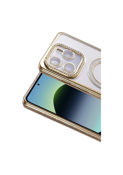 Xiaomi Redmi Note 14 4g Joke Simli Magneticsafe Kılıf - Gold -
