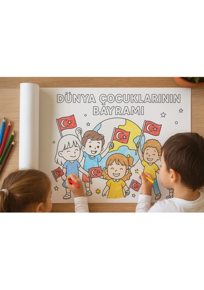 23 Nisan Ulusal Egemenlik Ve Çocuk Bayramı Boyama Rulosu