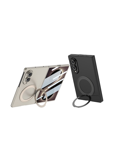 Nihcase Samsung Galaxy Uyumlu Fold 8 Kılıf Kıpta Msafe Şarj Özellikli Yüzüklü Sert Kapak