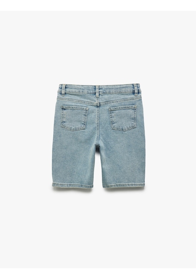 Koton Pamuklu Cepli Yıpratılmış Detaylı Denim Şort Açık İndigo 5skb40005td Açık İndigo Koton Pamuklu Cepli Yıpratılmış Detaylı Denim Şort Açık İndigo 5skb40005td Açık İndigo