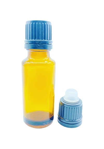 20ml Cam Amber Şişe Düz Kapak Kör Tıpalı 10 Adet