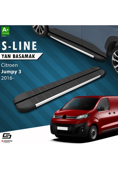 S-dizayn Citroen Jumpy 3 Uzun Şase S-line Aluminyum Yan Basamak 243 Cm 2016 Üzeri A+ Kalite