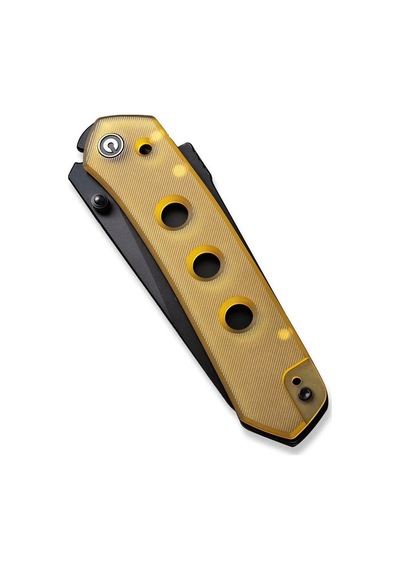 Civivi Vision Fg Thumb Stud & Superlock Knife Amber & Black Ultem Handle Kamp Çakı Sarı