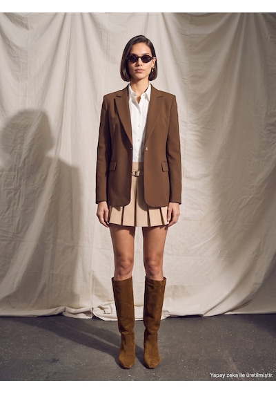 Dilvin 60816 Vücuda Oturan Blazer-kahve