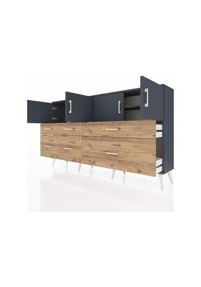 Arges Konsol 4 Raflı 6 Çekmeceli 4 Kapaklı 176x30x99 Antrasit-antrasit/çam Antrasıt/atlas Çam - Antrasıt Arges Konsol 4 Raflı 6 Çekmeceli 4 Kapaklı 176x30x99 Antrasit-antrasit/çam Antrasıt/atlas Çam - Antrasıt