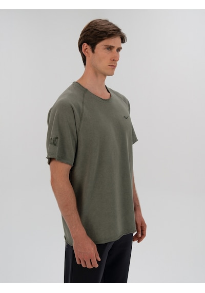 Everlast Ny Street Oversize Geniş Yaka Haki Erkek Tişört Haki