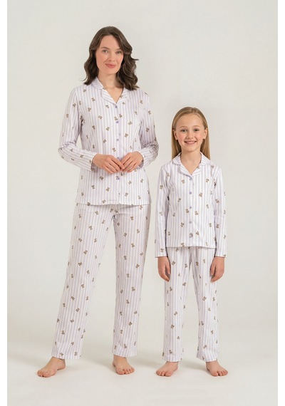 Rolypoly Anne Kız Teddy Bears Mor Gömlek Pijama Takımı Rp3913-a-v2 Rp3913-a-v2