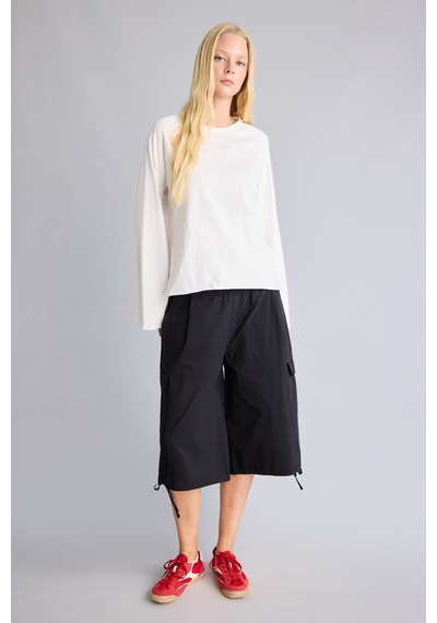 Defacto Relaxed Fit Bisiklet Yaka Reglan Uzun Kollu Basic Tişört J0621ax26wnwt32 Beyaz-wt32