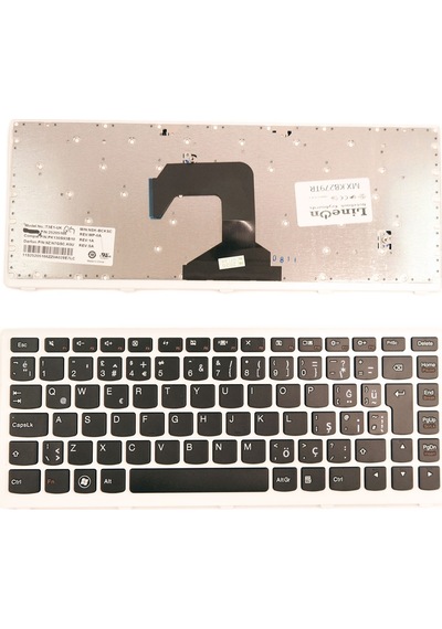 Lenovo Uyumlu Ideapad S400U S405 Notebook Klavye Beyaz Çerçeveli
