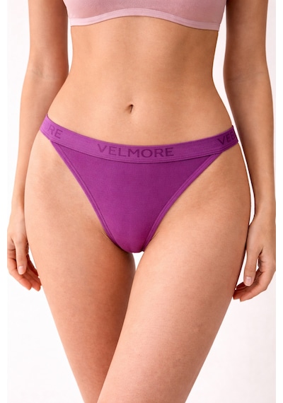 Velmore Kadın 12' Lipamuklu Normal Bel Slip Külot Mor