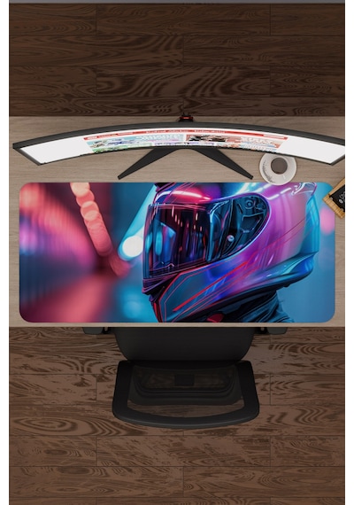 Motorsiklet Kaymaz Dikişli Kauçuk Oyuncu Mousepad V5 - 90x40 Xxl Gaming Mouse Pad Fare Altlığı
