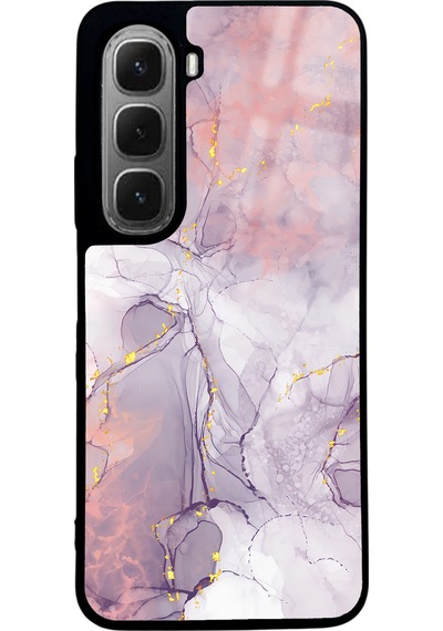 İnfinix Hot 60i Fuşya Mermer Tasarımlı Glossy Telefon Kılıfı Çok Renkli