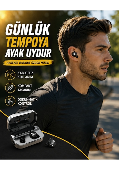 Led Ekranlı Kablosuz Kulaklık Gürültü Önleyici Mikrofon Ve Dokunmatik Özellikli - Lisinya