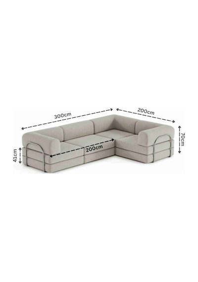 Neko Xl Modern Köşe Koltuk - 6 Kişilik, 300x200 Cm, Köşe Koltuk Takımı, Koltuk Takımı, Köşe Mavi