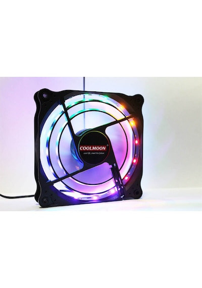 Coolmoon Rgb 12Cm Kasa Fanı 16 Milyon Renk Işıklı Rainbow Fan