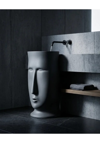 Skull Antrasit Monoblok Lavabo Renkli