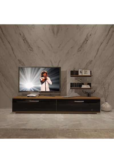 Decoraktiv Eko 4 Slm Std Tv Ünitesi Tv Sehpası Ceviz - Siyah
