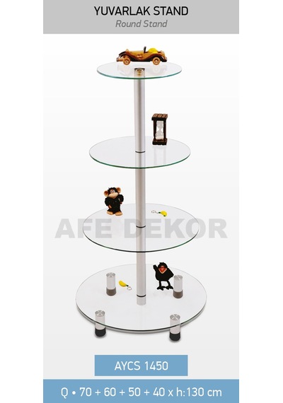 Aferafsistemleri Yuvarlak Cam Stand, Teşhir Standı