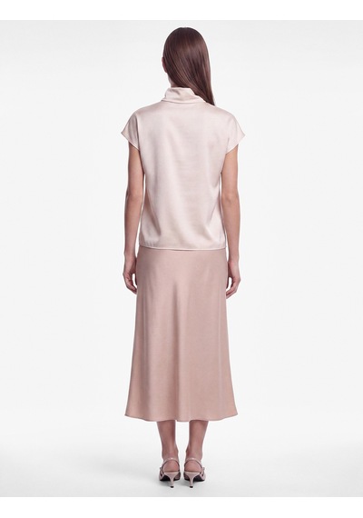Koton Normal Bel Kloş Midi Saten Etek Pembe 7wak70146uw Gül