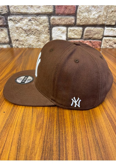 Hamze Ny New York Nakış Hip-hop Snapback Rapper Basket Beyzbol Şapka Cap Kahverengi - Beyaz