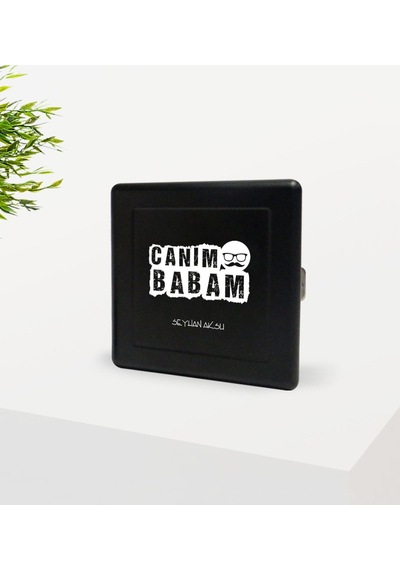 Kişiye Özel Canım Babam Tasarımlı Siyah Metal Sigara Tabakası-6