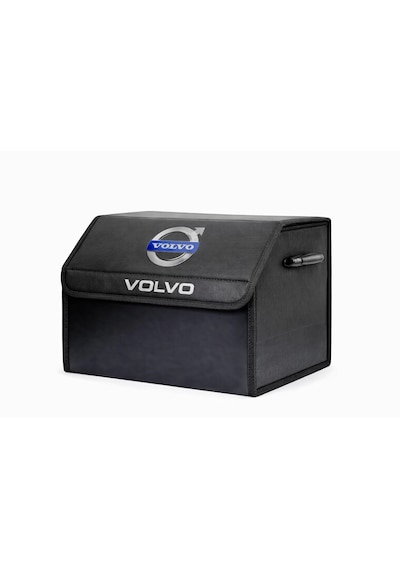 Volvo Marka Logolu Oto Bagaj Organizer Çanta Oto Bagaj Çantası 2 Bölmeli Suni Deri 48 Cm X 31 Cm X 29 Cm