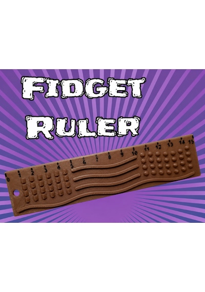 3d Baskı Dokunsal Fidget Cetveli - Kabartmalı Stres Ve Odaklanma Oyuncağı - Kahverengi