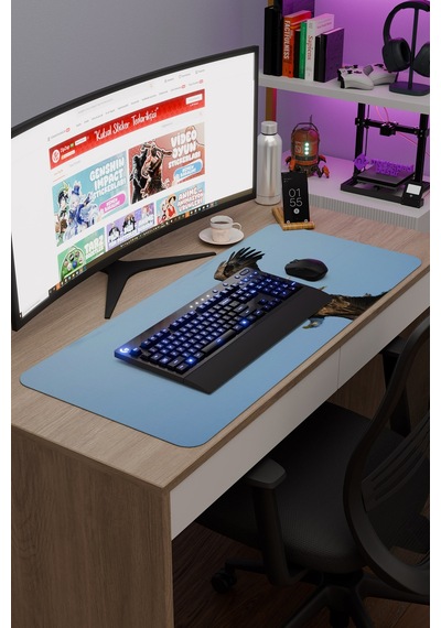 Kartal Kaymaz Dikişli Kauçuk Oyuncu Mousepad V4 - 90x40 Xxl Gaming Mouse Pad Fare Altlığı