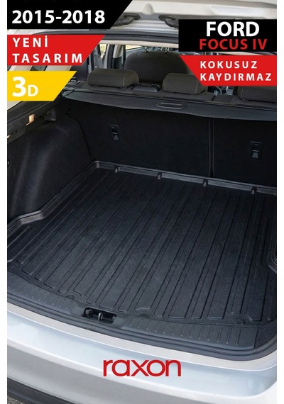 Ford Focus 4 Sd İnce Stepne 2015-2018 Bagaj Havuzu 3d Özel Kalıp Su Geçirmez, Kaymaz, Tam Uyum