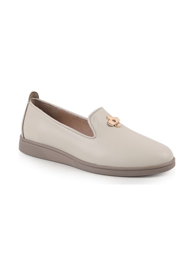 Libero Kadın Loafer Babet Günlük Ekru Hakiki Napa Deri Çiçek Metal Detaylı Esnek Kauçuk Taban L061.538 Libero Kadın Loafer Babet Günlük Ekru Hakiki Napa Deri Çiçek Metal Detaylı Esnek Kauçuk Taban L061.538