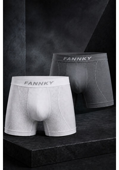 Fit Women Erkek Rahat Esnek Seamless 2 Li Boxer Füme