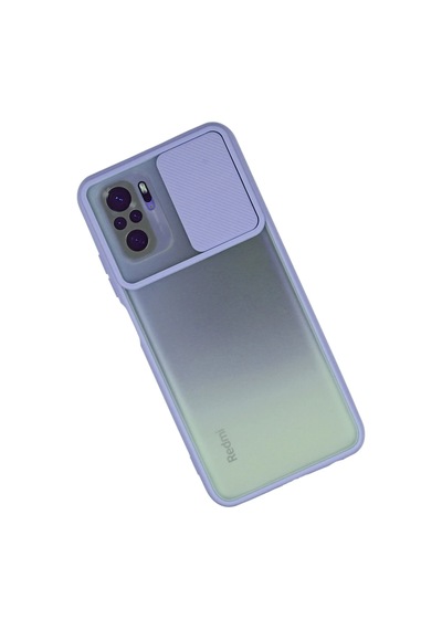 Newface - 396 - Xiaomi Redmi Note 10 Kılıf Palm Buzlu Kamera Sürgülü Silikon - Metemıx - - Lila