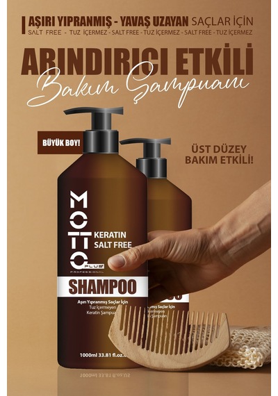 Motto Plus Professional Keratin - Tuzsuz Saç Bakım Şampuanı 1000ml